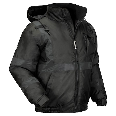 Hi-Vis Bomber Jacket, 300D Oxford Polyester, Lime/Black, 5XL MPN:8377EV