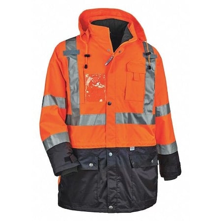 Hi-Vis Thermal Jacket Kit, 300D Oxford Polyester, Hi-Viz Orange, M MPN:8388