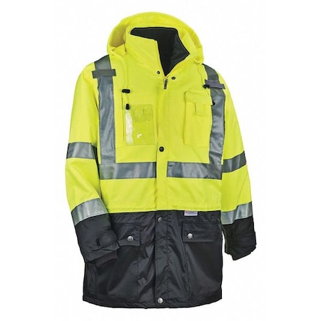 Hi-Vis Thermal Jacket Kit, 300D Oxford Polyester, Hi-Viz Lime, L MPN:8388
