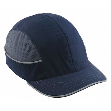 Bump Cap, Short Brim Baseball, ABS, Hook-and-Loop Suspension, Navy, Fits Hat Size XL MPN:8950XL