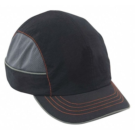 Bump Cap, Short Brim Baseball, ABS, Hook-and-Loop Suspension, Black, Fits Hat Size XL MPN:8950XL