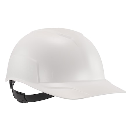 Bump Cap, Short Brim, Polyethylene, Ratchet Suspension, White MPN:8952