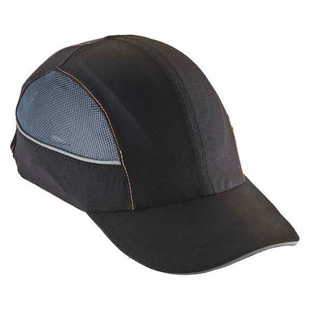 Bump Cap, Long Brim Baseball, ABS, Hook-and-Loop Suspension, Black, Fits Hat Size One Size Fits Most MPN:8960