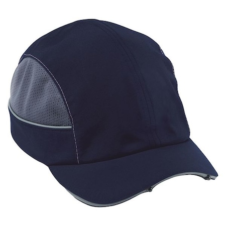 Bump Cap, Short Brim Baseball, ABS, Hook-and-Loop Suspension, Blue, Fits Hat Size One Size Fits Most MPN:8960