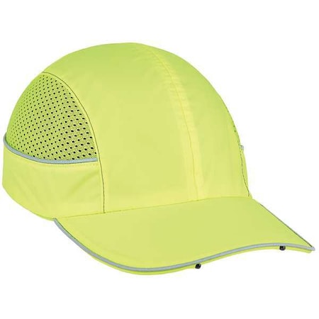 Bump Cap, Long Brim Baseball, ABS, Hook-and-Loop Suspension, Hi-Visibility Lime MPN:8960