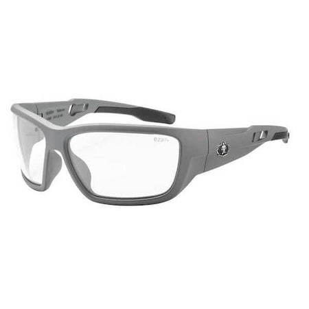 BALDR, Safety Glasses, Anti-Scrtach, Clear Lens, Gray Frame, Full-Frame MPN:BALDR