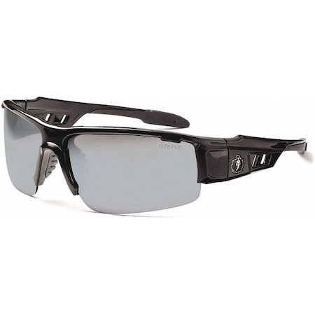 DAGR, Safety Glasses, Uncoated, Silver Mirror Lens, Black Frame, Half-Frame MPN:DAGR