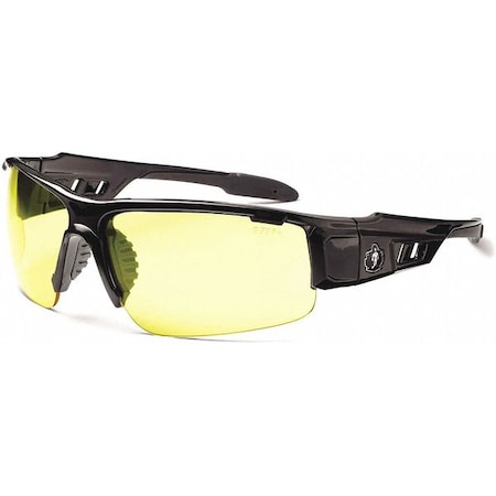 DAGR, Safety Glasses, Uncoated, Yellow Lens, Black Frame, Half-Frame MPN:DAGR