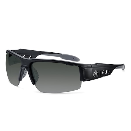 DAGR-AFAS, Safety Glasses, Anti-Scratch & Fog-Off+, Smoke Lens, Matte Black Frame Frame, Half-Frame MPN:DAGR-AFAS