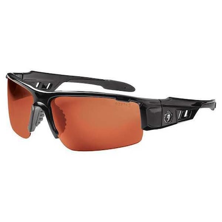 DAGR-PZ, Safety Glasses, Uncoated, Copper Lens, Black Frame, Half-Frame, Polarized MPN:DAGR-PZ