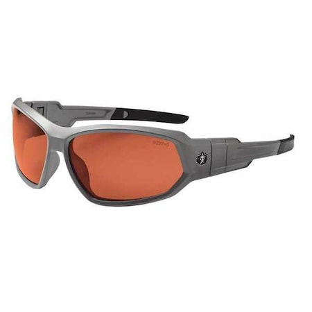 LOKI, Safety Glasses, Uncoated, Copper Lens, Matte Gray Frame, Full-Frame, Polarized MPN:LOKI-PZ