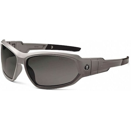 LOKI, Safety Glasses, Uncoated, Smoke Lens, Matte Gray Frame, Full-Frame, Polarized MPN:LOKI-PZ