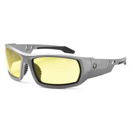 ODIN, Safety Glasses, Scratch-Resistant, Yellow Lens, Matte Gray Frame, Full-Frame MPN:ODIN