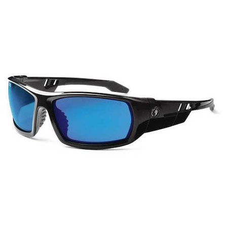 ODIN, Safety Glasses, Uncoated, Blue Mirror Lens, Black Frame, Full-Frame MPN:ODIN