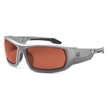 ODIN, Safety Glasses, Uncoated, Copper Lens, Gray Frame, Full-Frame, Polarized MPN:ODIN-PZ