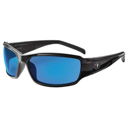 THOR, Safety Glasses, Uncoated, Blue Mirror Lens, Black Frame, Full-Frame MPN:THOR