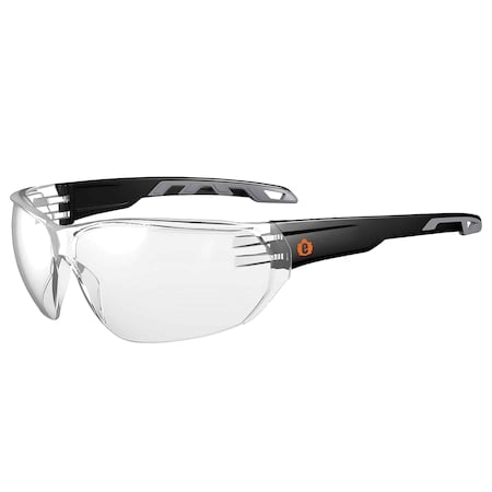 VALI, Safety Glasses, Clear Lens, Matte Black Frame, Frameless MPN:VALI