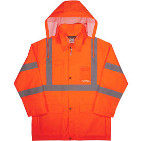 Ergodyne® 8366 Glowear® Type R Class 3 Lightweight Hi-Vis Rain Jacket Orange S 24362