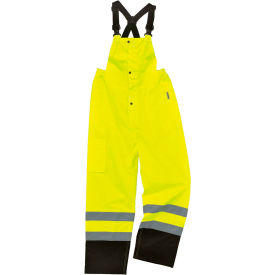 Ergodyne®GloWear® 8918BK Class E Hi-Vis Rain Overalls Lime L 25014 25014