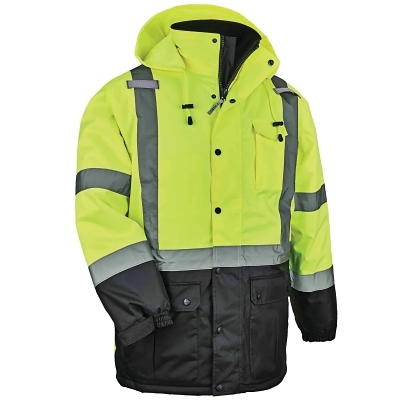 8384 M Lime Hi-Vis Winter Jacket Quilted Parka MPN:25563
