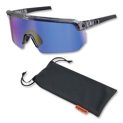 Clear Smoke Frm Blu Mirror Lens Sfty Gls MPN:55011
