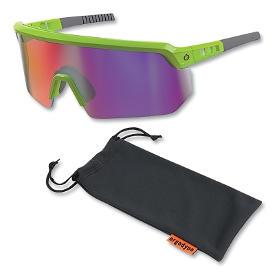 Lime Frm Purple Mirror Lens Sfty Gls MPN:55015