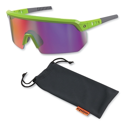 Lime Frm Purple Mirror Lens Sfty Gls MPN:55016