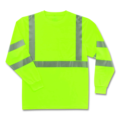 8391 Glowear Cls 3 L/S Shirt Lime Sz L MPN:21704