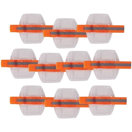 3386 Hi-Vis Orange Arm Band ID Badge Holder, 10PK MPN:3386HVPK10