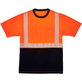 Ergodyne® GloWear® 8280BK Hi-Vis Performance T-Shirt Black Bottom Class 2 5XL Orange 22589