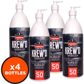 Ergodyne® 6355 KREW'D® SPF 50 Sunscreen Lotion 32oz 4-Pack 16643