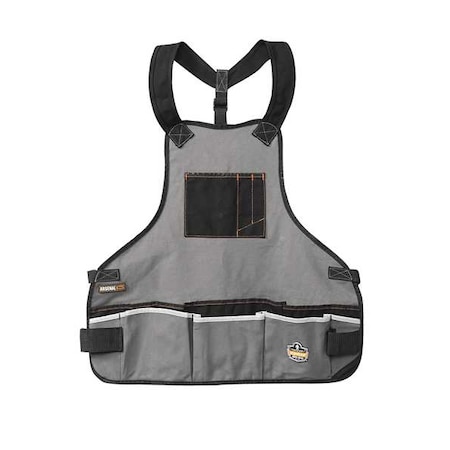 Tool Apron, Tool Apron, Gray, Cotton, 16 Pockets MPN:13690