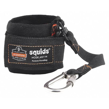 Wrist Tool Lanyard, Carabiner, 8in.L, Black MPN:3114