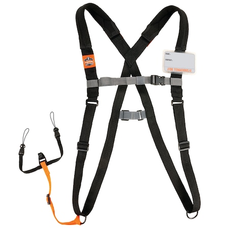 Black Barcode Scanner Harness Lanyard with Padding, S MPN:3138S