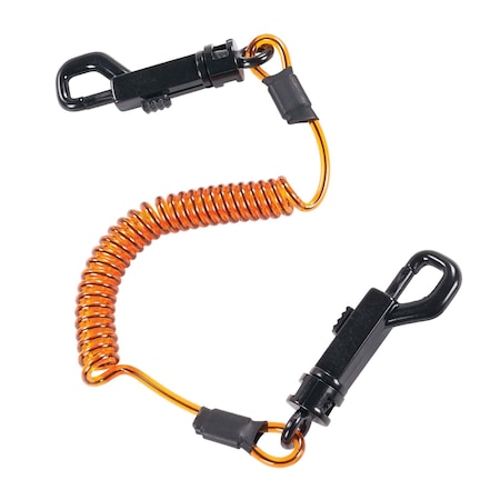 M Orange and Black Coil Lanyard Dual Swivel Hooks, 3PK MPN:3152M