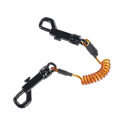 S Orange and Black Coil Lanyard Dual Swivel Hooks, 3PK MPN:3152S
