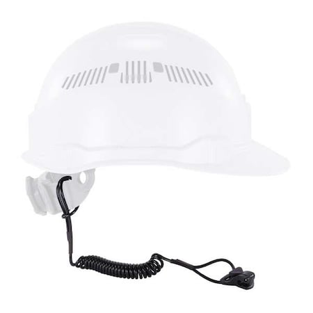Coil Hard Hat Lanyard, Clamp, 13in.L, Black MPN:3158