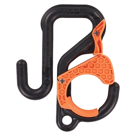 Bucket Hook, Blk/Orng, Plastic, 8-1/2