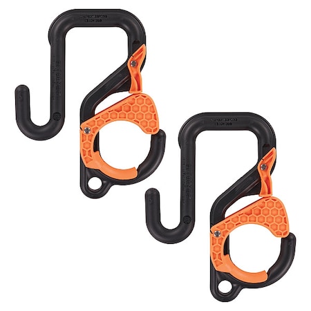 Bucket Hook, Blk/Orng, Plastic, PK2 MPN:3178-3IN-2