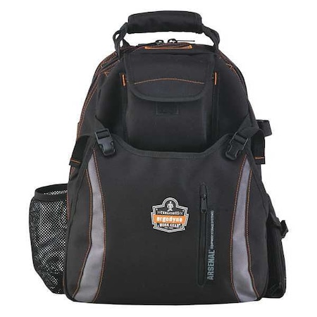 Tool Backpack, Black, 1200D Ballistic Polyester, 4 Molded ABS Plastic (Bases), 26 Pockets MPN:5843