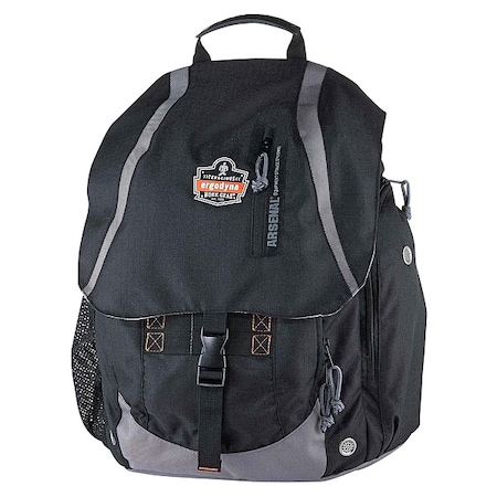Backpack, Black, Polyester, 5 Pockets MPN:GB5143