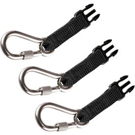 Ergodyne® Squids® 3025 Accessory Pack Retractables - SS Carabiners Standard Black 19325