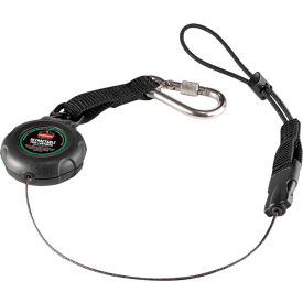 Ergodyne® Squids® 3001 Retractable Single Carabiner W/Loop End 2 lbs. Black 19301