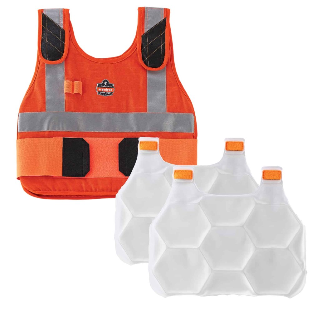Ergodyne Chill-Its Phase Change Cooling Vest, Premium FR, Small/Medium, Orange, 6215 MPN:12220
