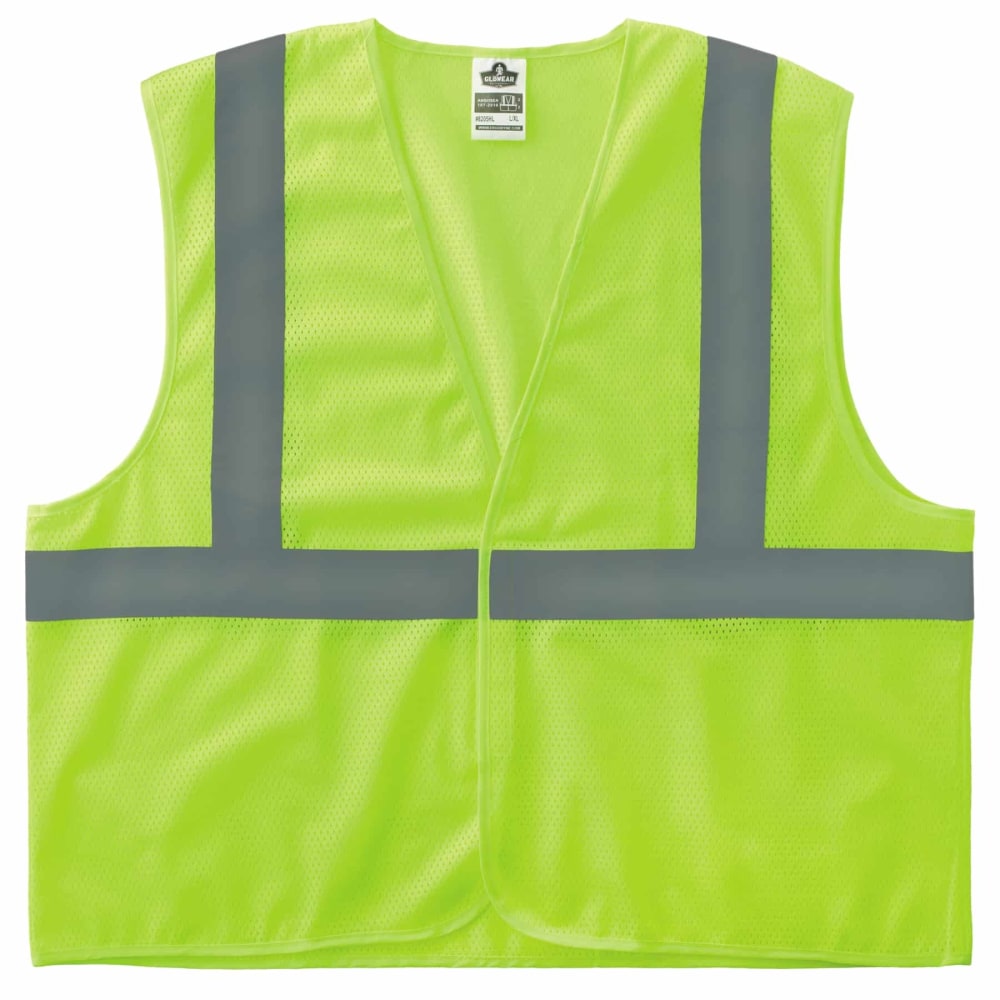 Ergodyne GloWear Safety Vest, Super Econo, Type-R Class 2, X-Small, Lime, 8205HL MPN:20971
