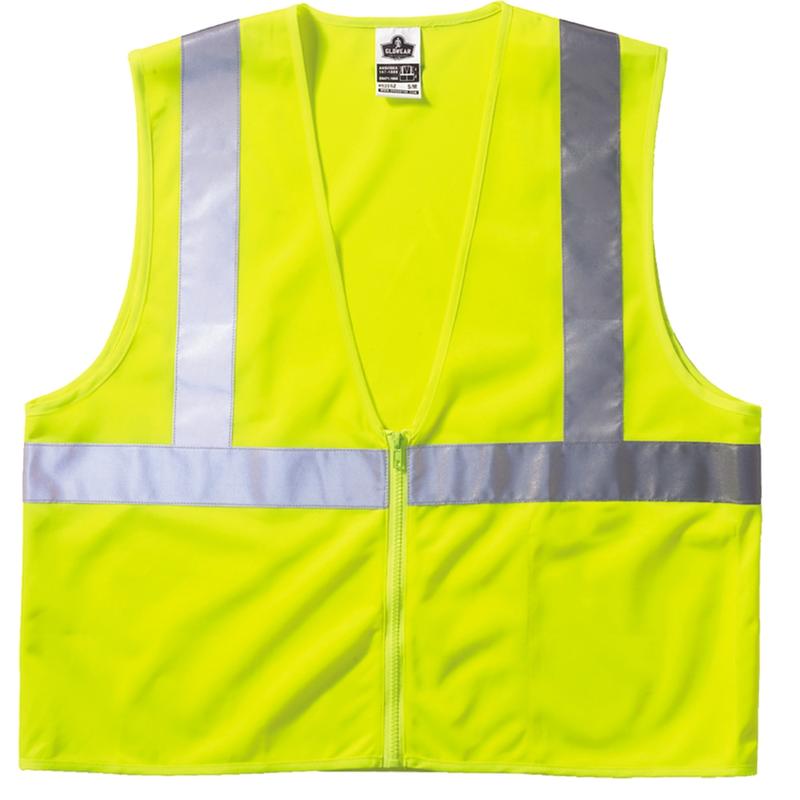 Ergodyne GloWear Safety Vest, 8210Z Economy Mesh Type-R Class 2, Large/X-Large, Lime MPN:21055