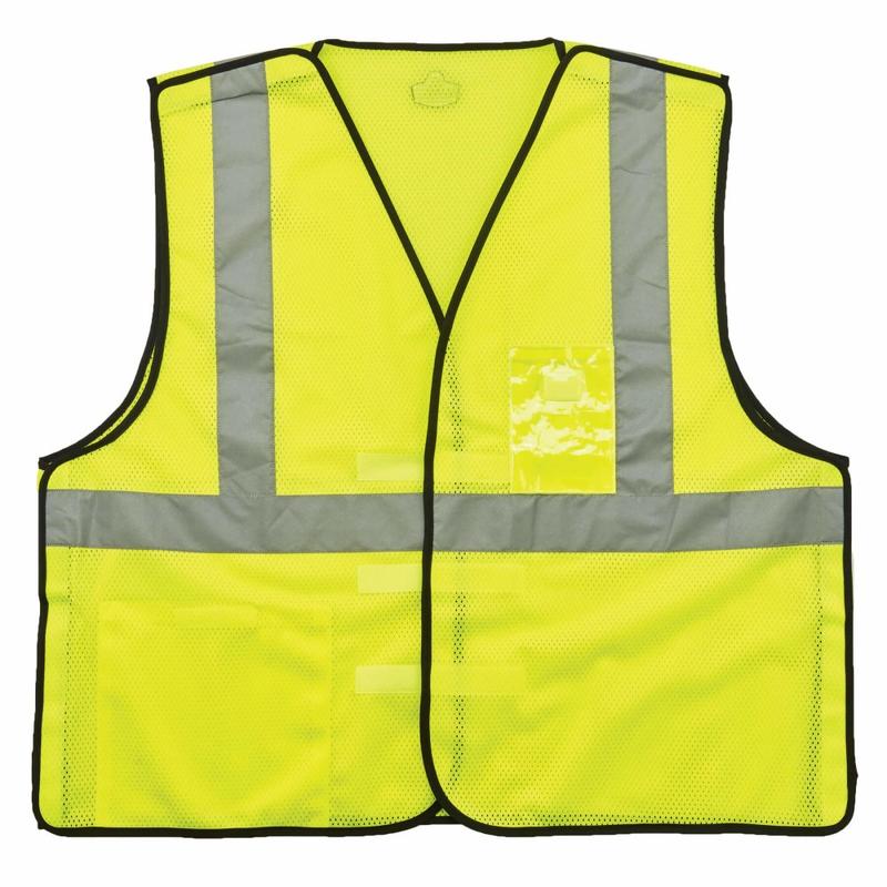 Ergodyne GloWear Safety Vest, ID Holder, Type-R Class 2, 4X/5X, Lime, 8216BA MPN:21099