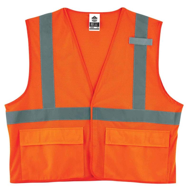 Ergodyne GloWear Safety Vest, Mesh 8220HL, Type R Class 2, Small/Medium, Orange MPN:21133