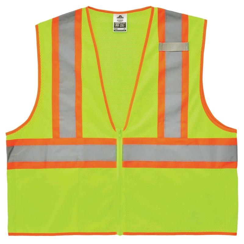 Ergodyne GloWear Safety Vest, Economy 2-Tone, Type-R Class 2, 4X/5X, Lime, 8229Z MPN:21299