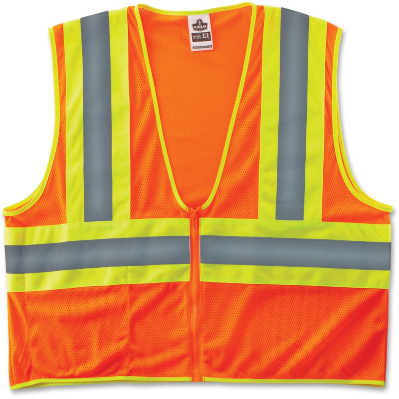 GloWear 8229Z L/XL Orange Type R Class 2 Economy Two-Tone Vest MPN:21305